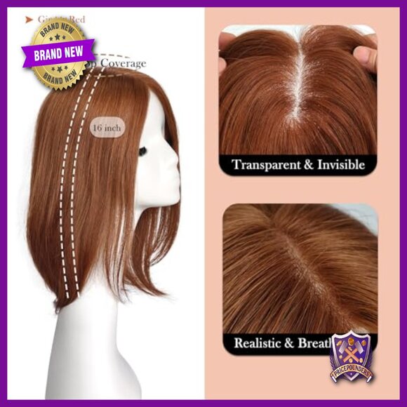 Real Human Hair Topper 90g Large Cap 7x7 Lace Front Straight Hairpiece main image 5